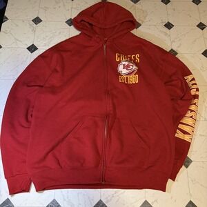 Kansas City Chiefs Zip Hoodie Mens XL Red NFL Team Apparel Sweatshirt